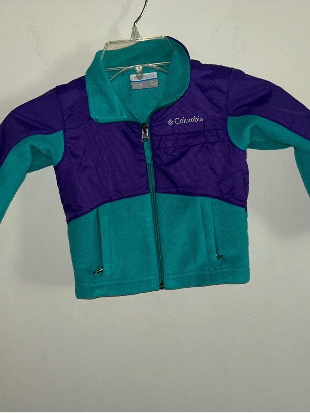 Columbia Teal and Purple Zip Fleece Jacket
